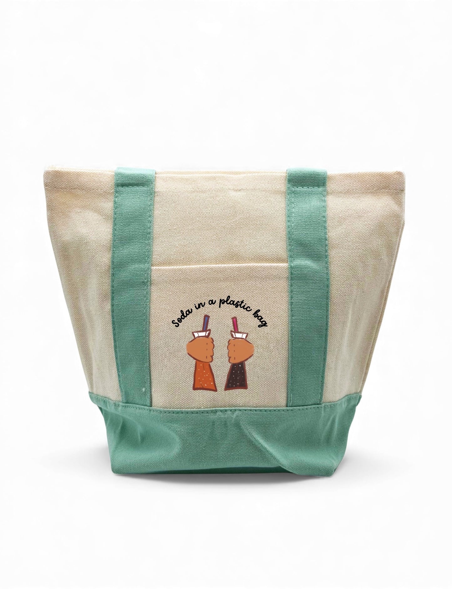 Mini Tote Soda in a Plastic Bag