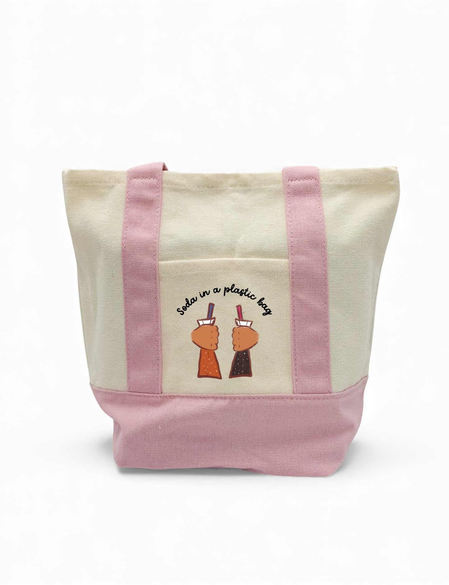 Mini Tote Soda in a Plastic Bag