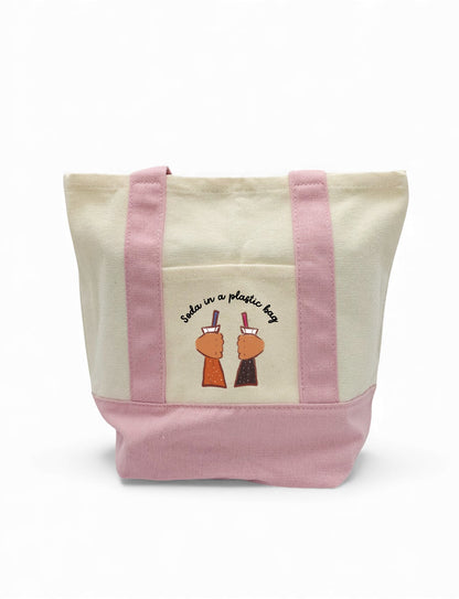 Mini Tote Soda in a Plastic Bag