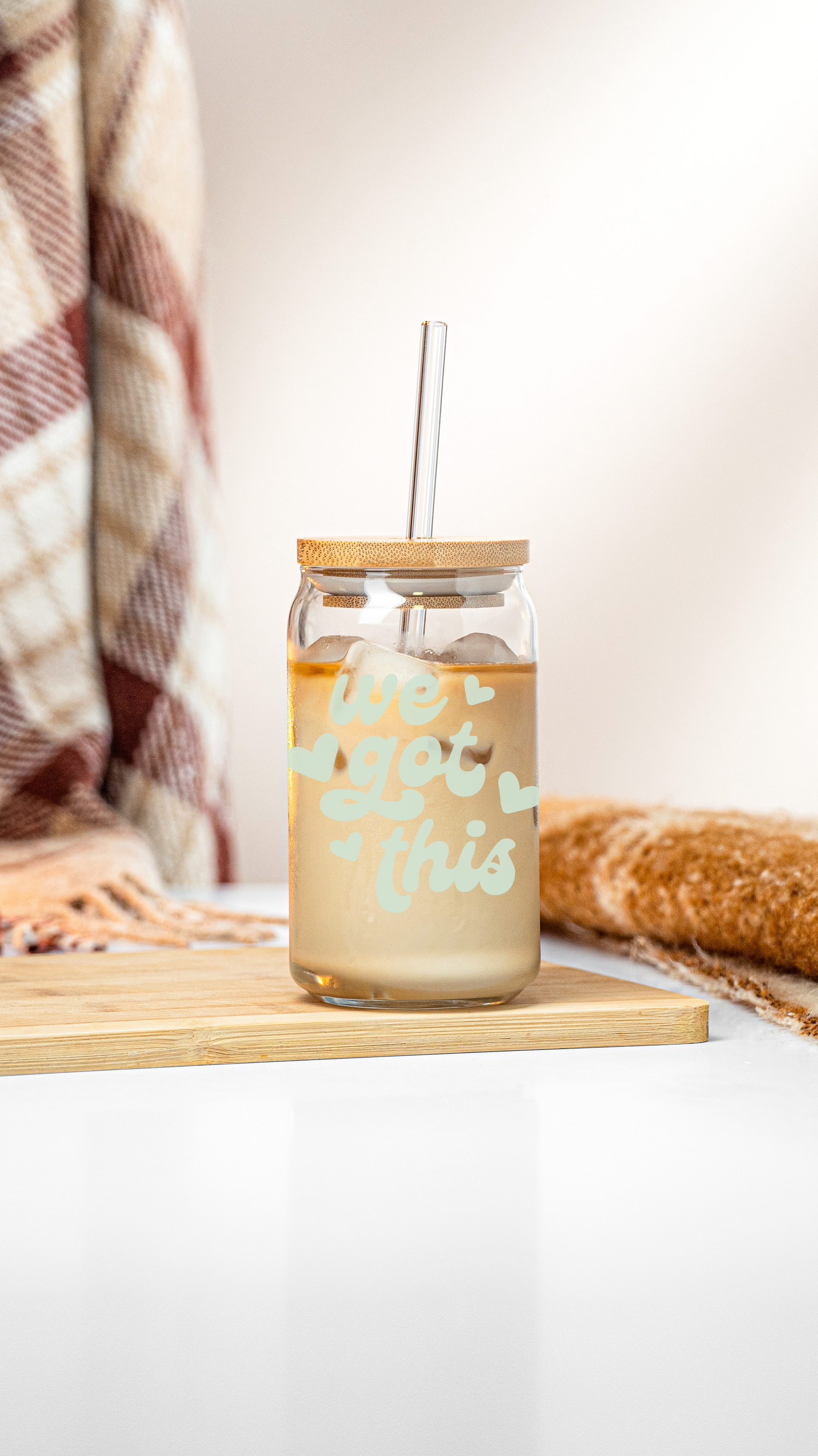 Cold Brew Babe Glass Cup with Straw and Lid – Morning Glory Boutique